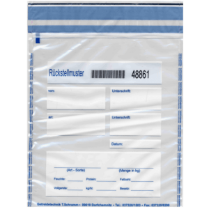 Sicherheitstaschen für Rückstellmuster 500 Stück ohne Bon